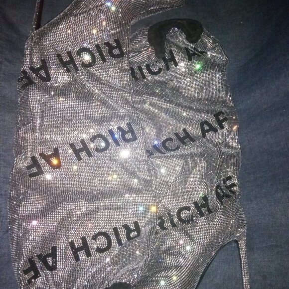 AZALEA WANG " AUTHENTICALLY A F "RHINESTONE KNEE HIGH BOOT IN SILVER(BRAND NEW ! - Picture 8 of 8